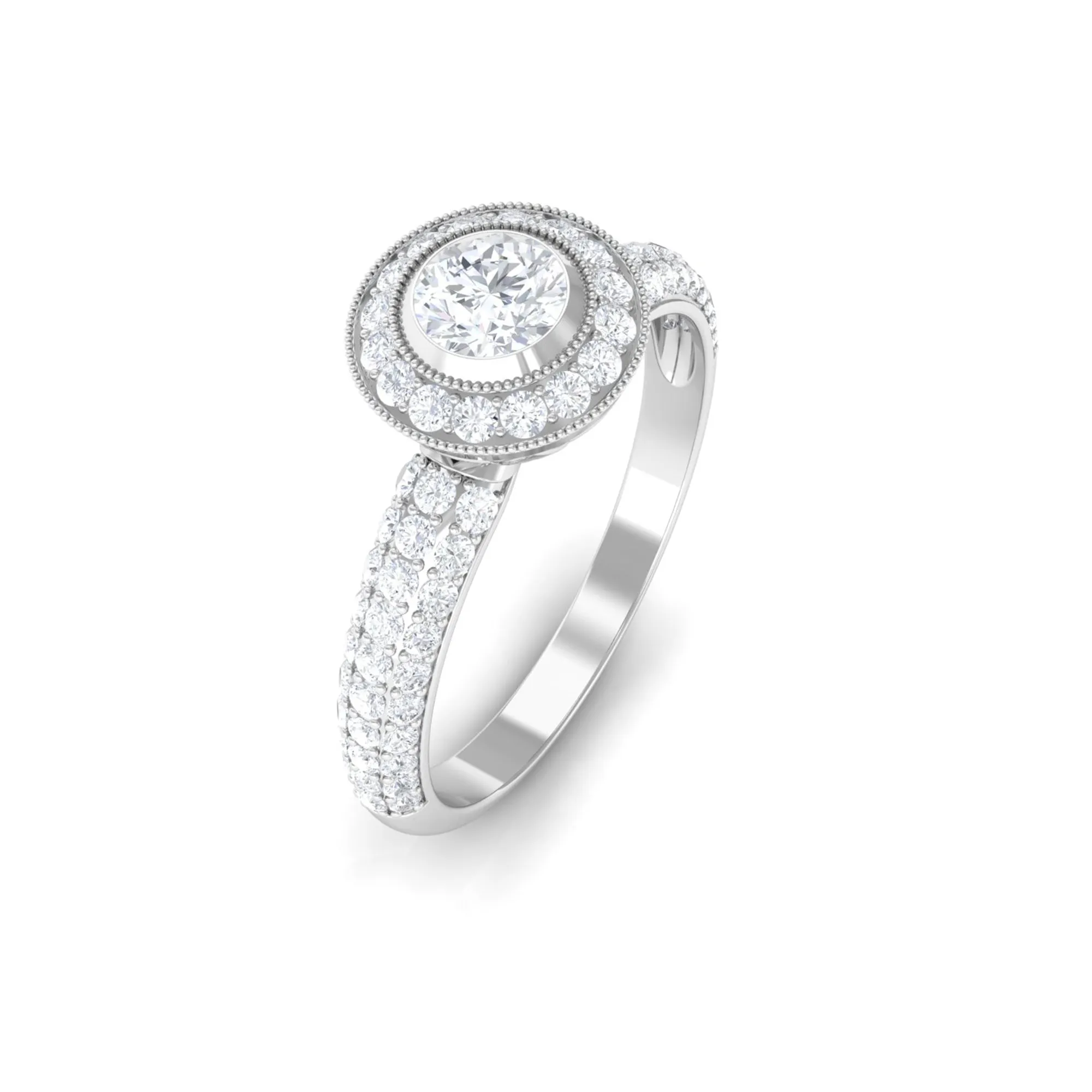 0.75 CT Vintage Inspired Diamond Engagement Ring