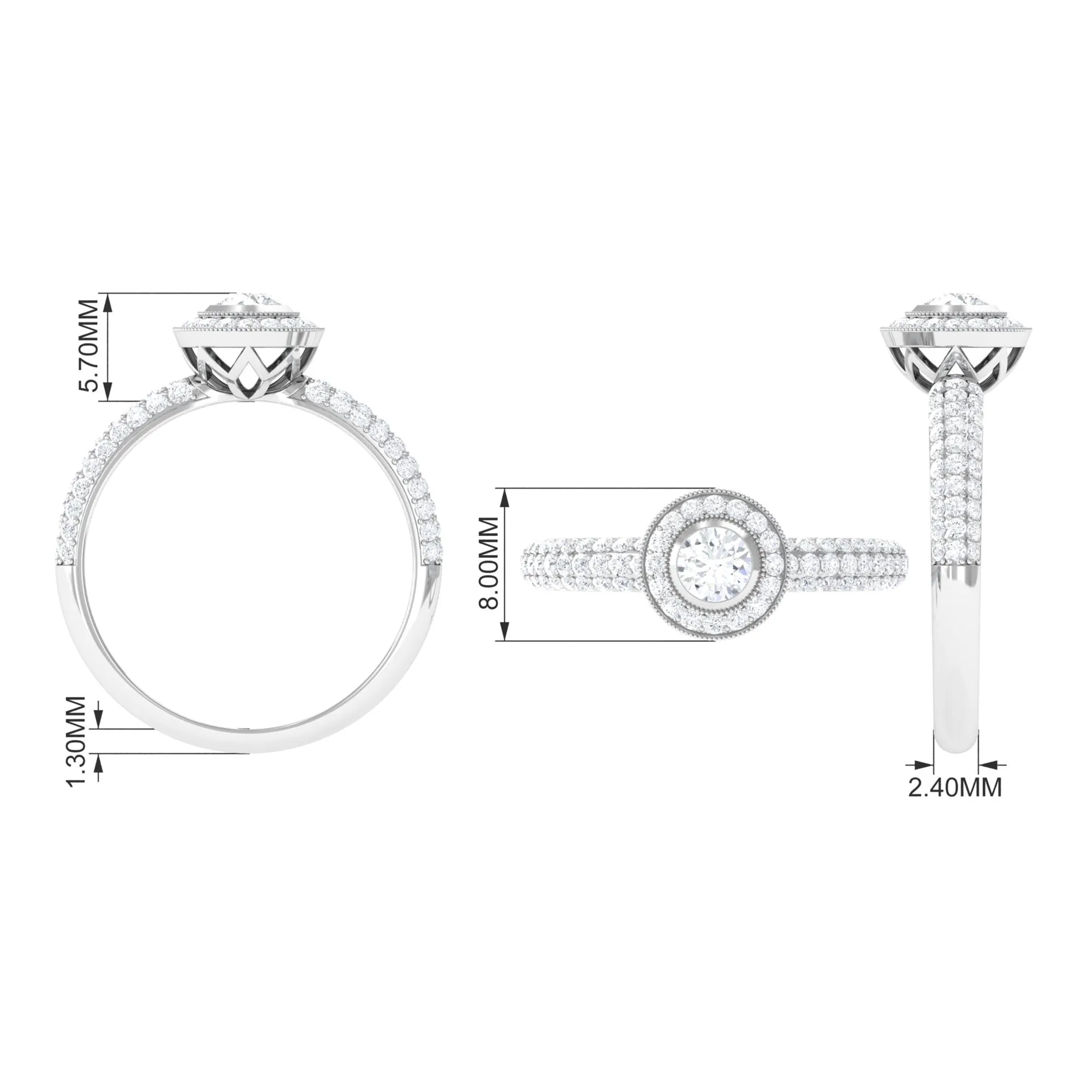 0.75 CT Vintage Inspired Diamond Engagement Ring