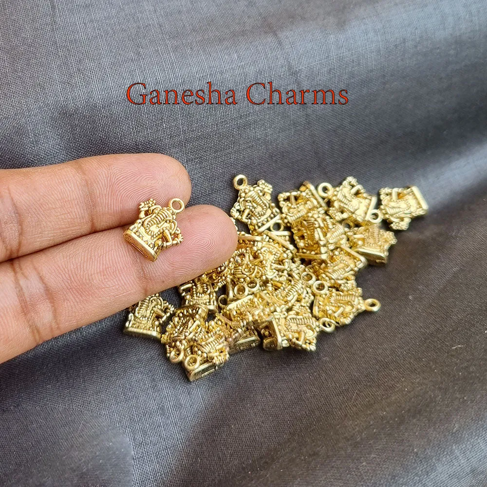10 Pcs Pack, Ganesha Charms for jewelry making