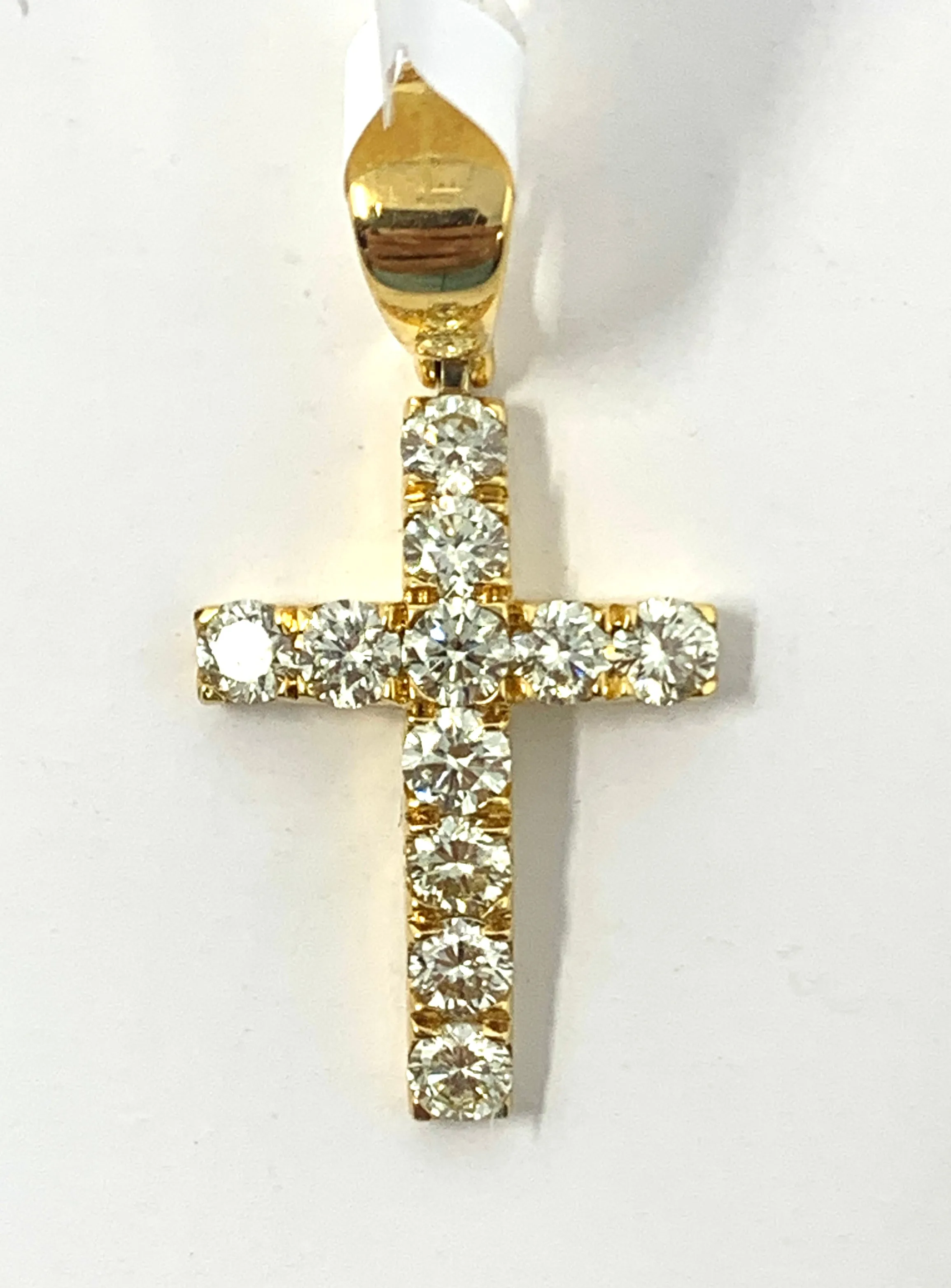 10K 1.04CT Yellow Gold Cross Pendant Charm