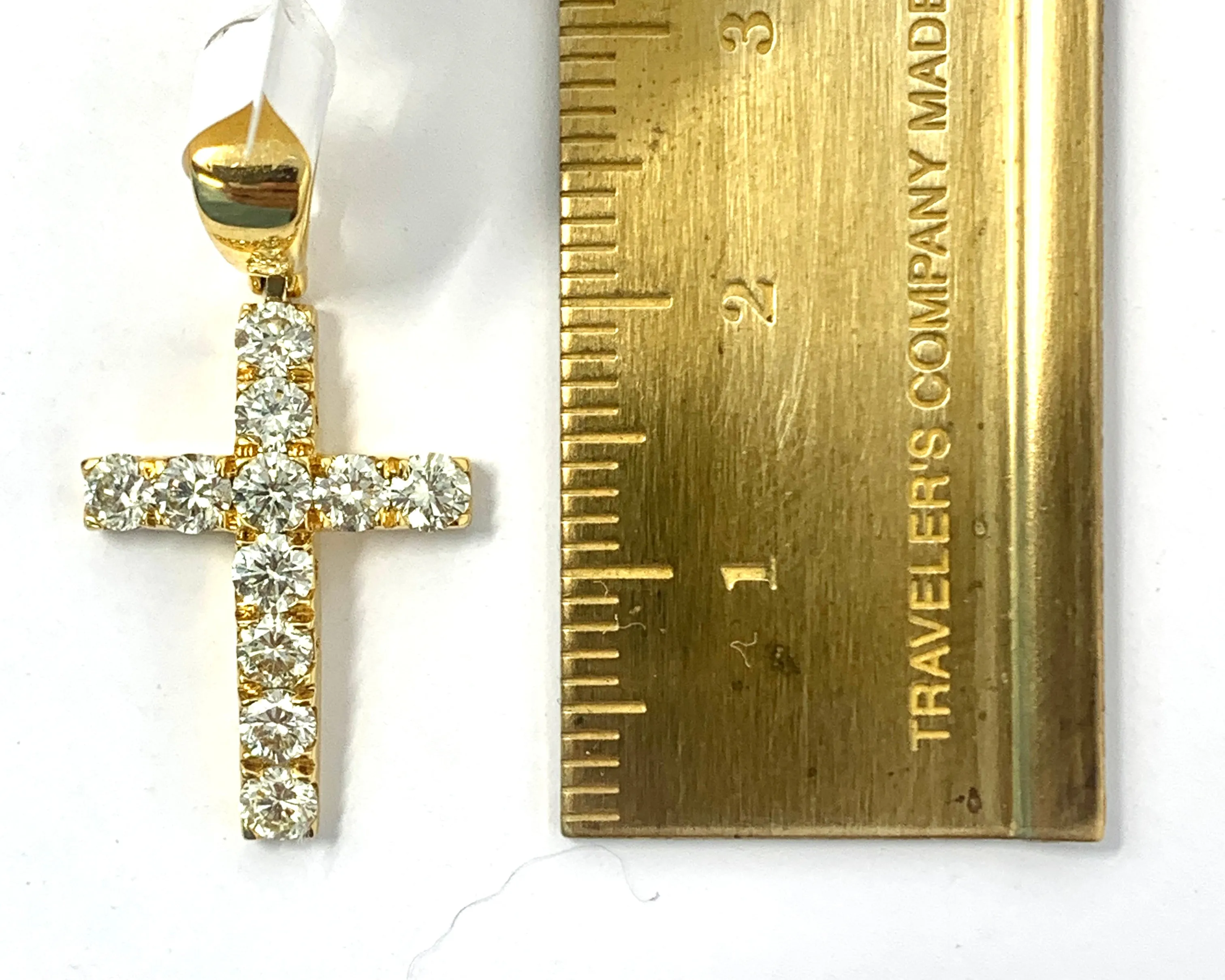 10K 1.04CT Yellow Gold Cross Pendant Charm