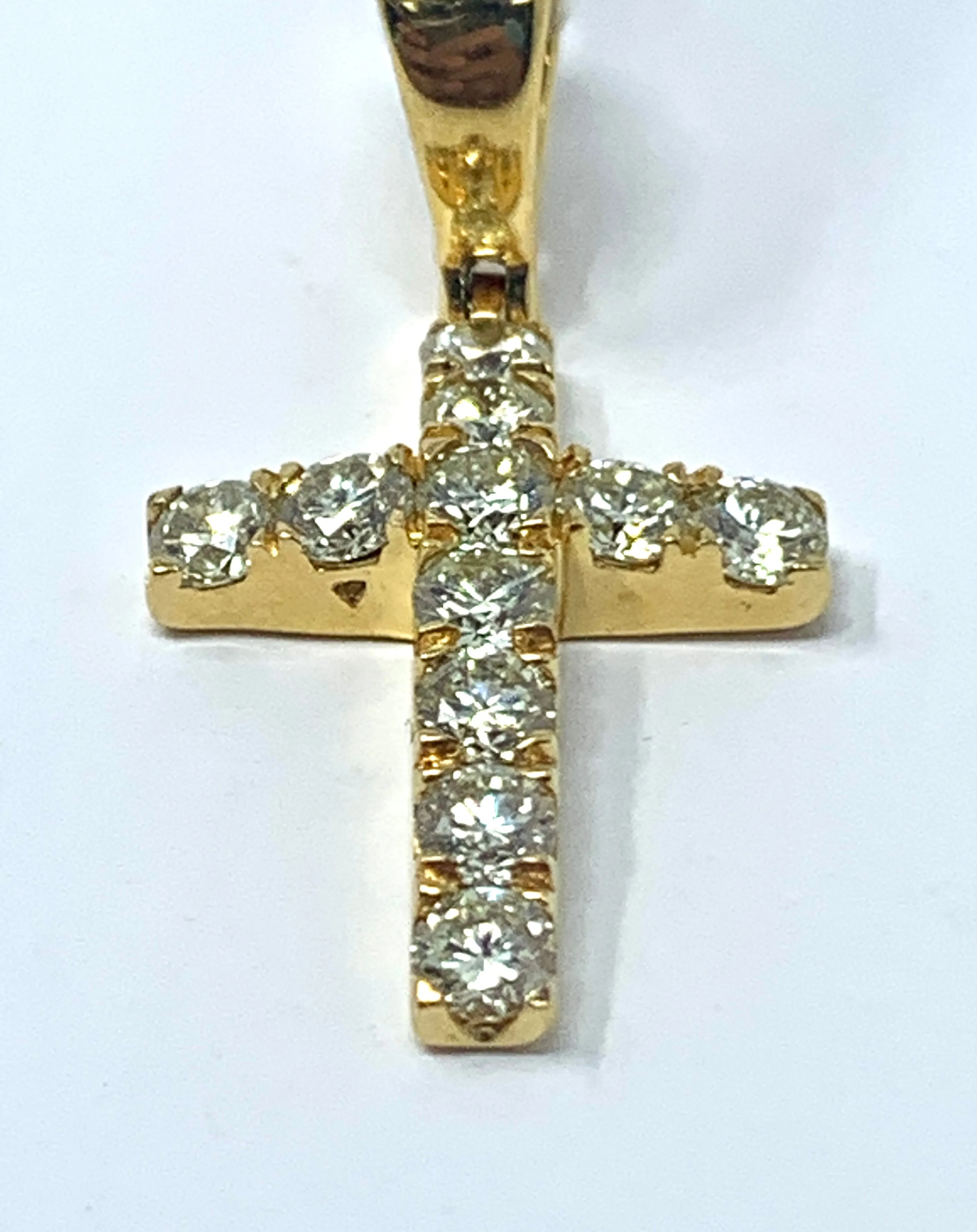 10K 1.04CT Yellow Gold Cross Pendant Charm