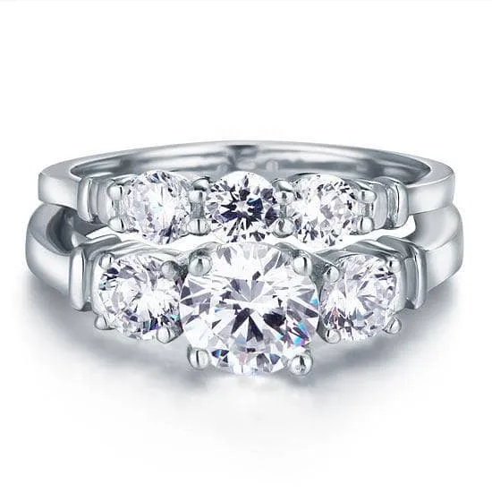 1.25 Carat Created Diamond 2-Pc Ring Set