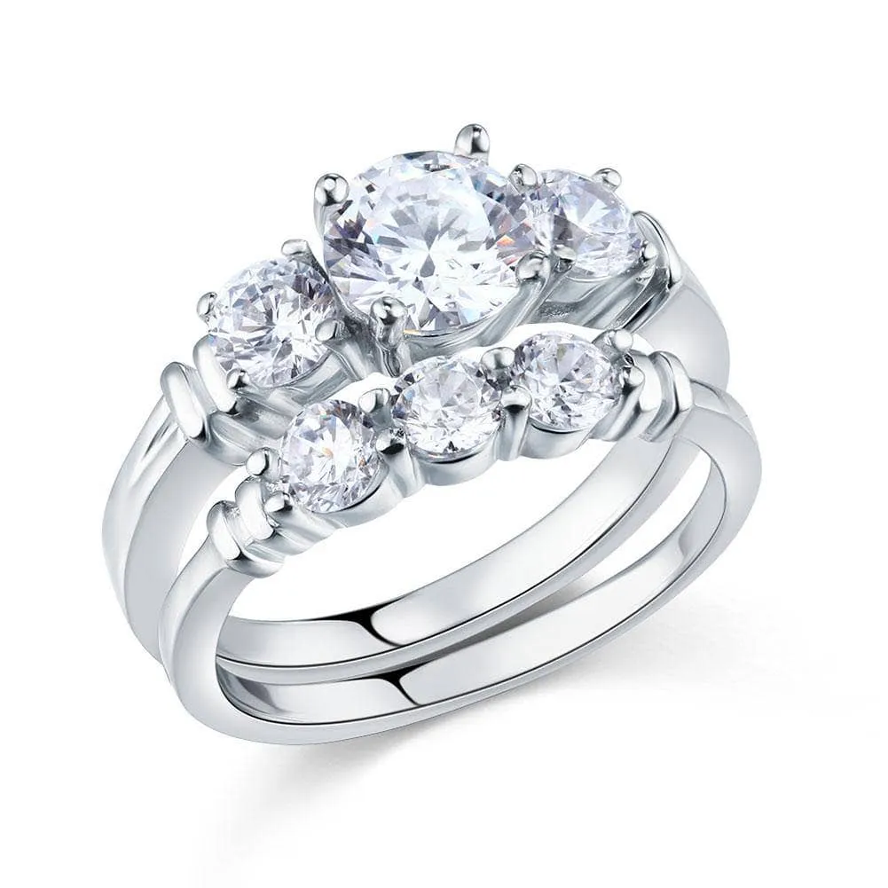 1.25 Carat Created Diamond 2-Pc Ring Set