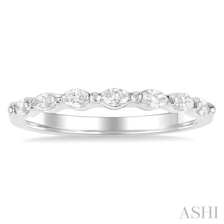 1/3 ctw East-West Set Marquise Cut Diamond Wedding Band in 14K White Gold