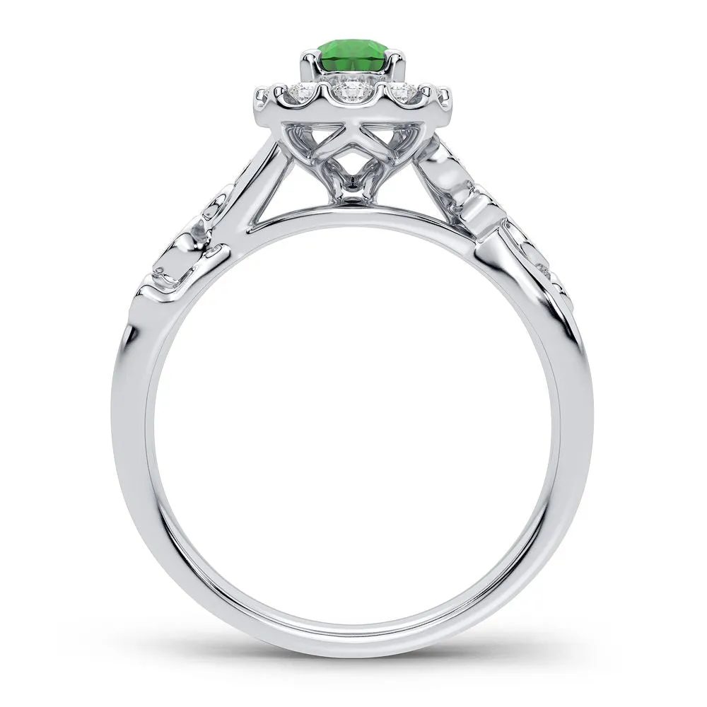 14K 0.27CT Diamond Ring Emerald