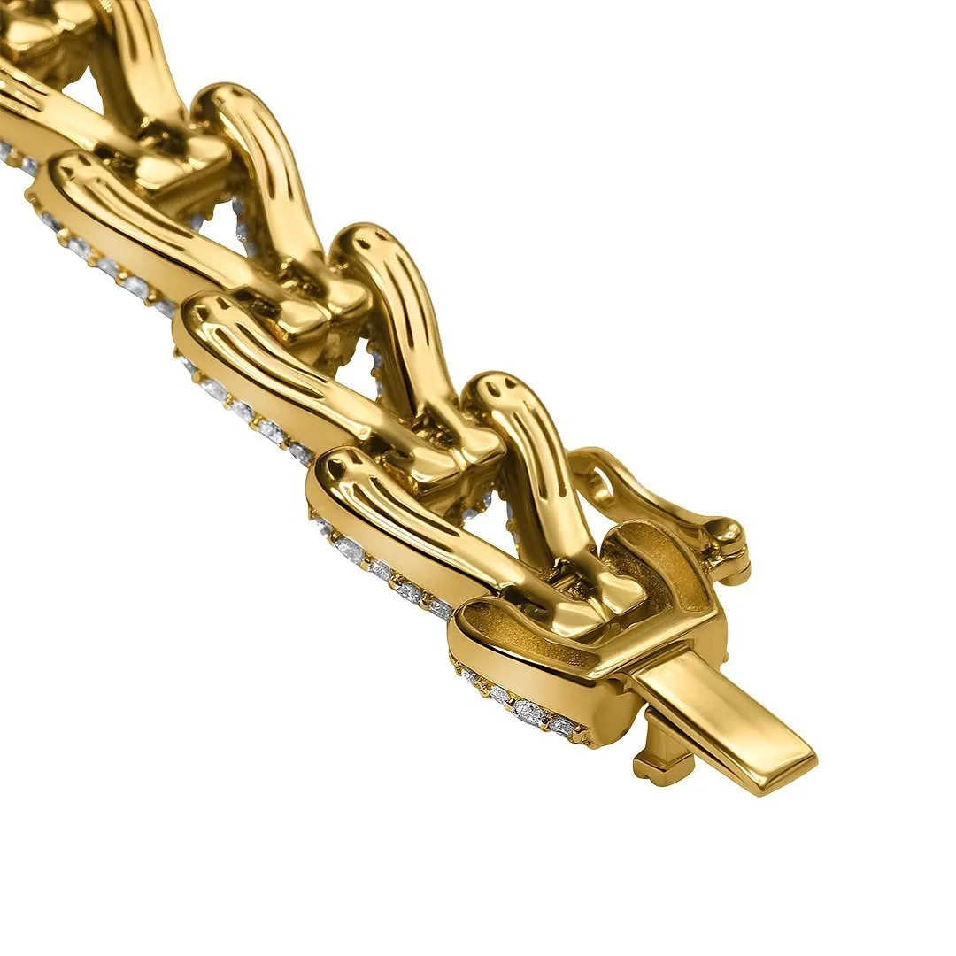 14K Yellow Gold Avianne Link Diamond Bracelet 14.13 Ctw