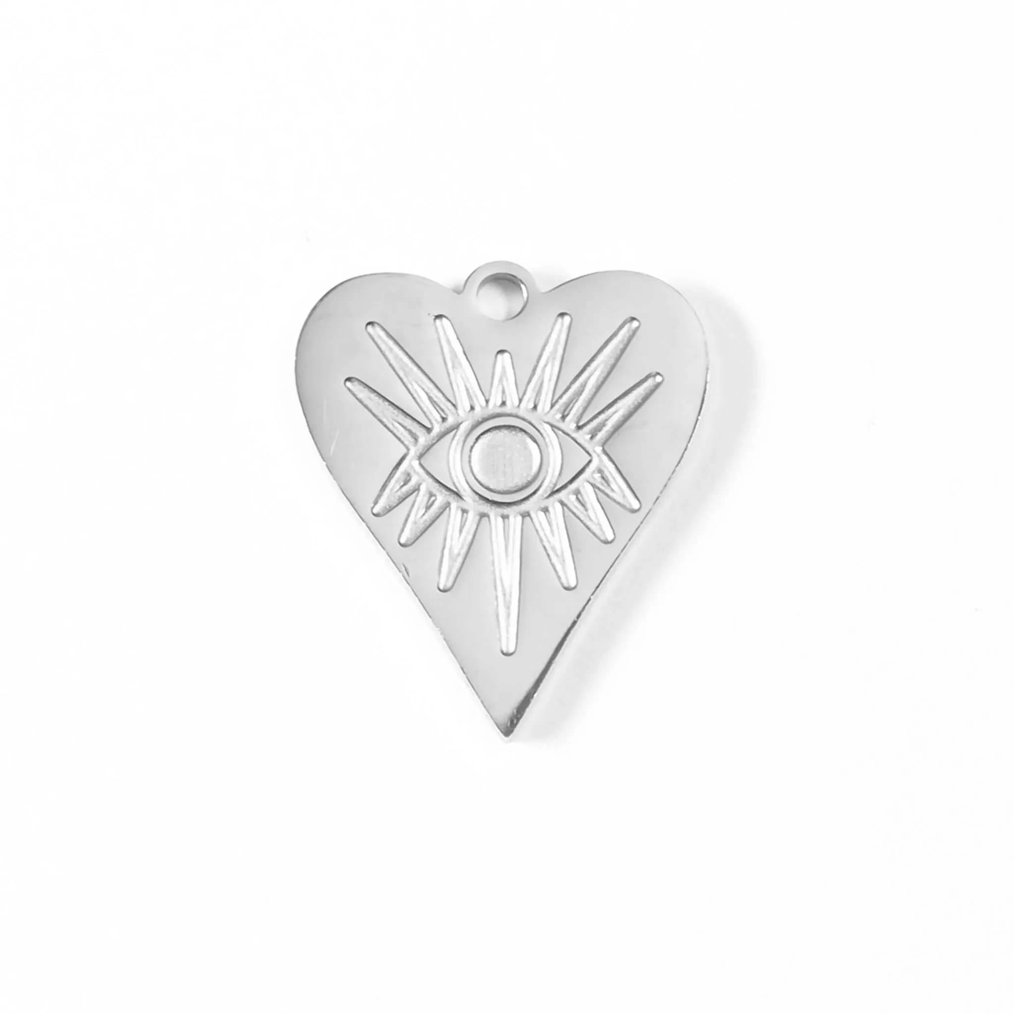 18K Gold PVD Stainless Steel Evil Eye Heart Charm / PDL0006