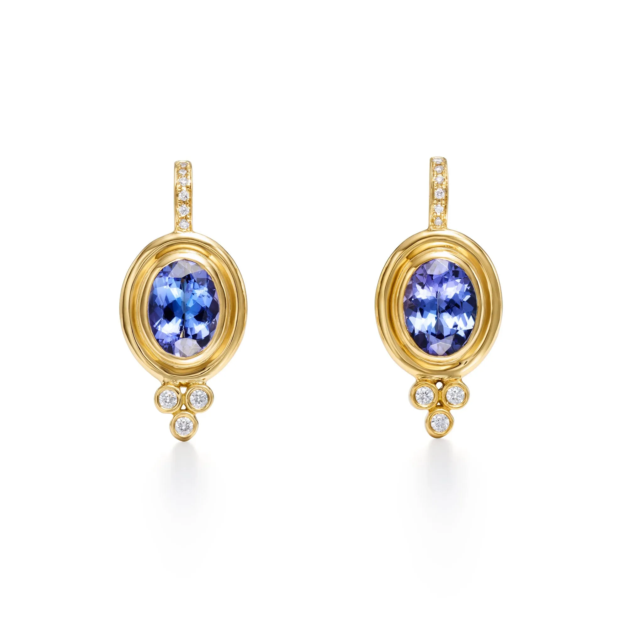 18K Tanzanite Classic Temple Earrings