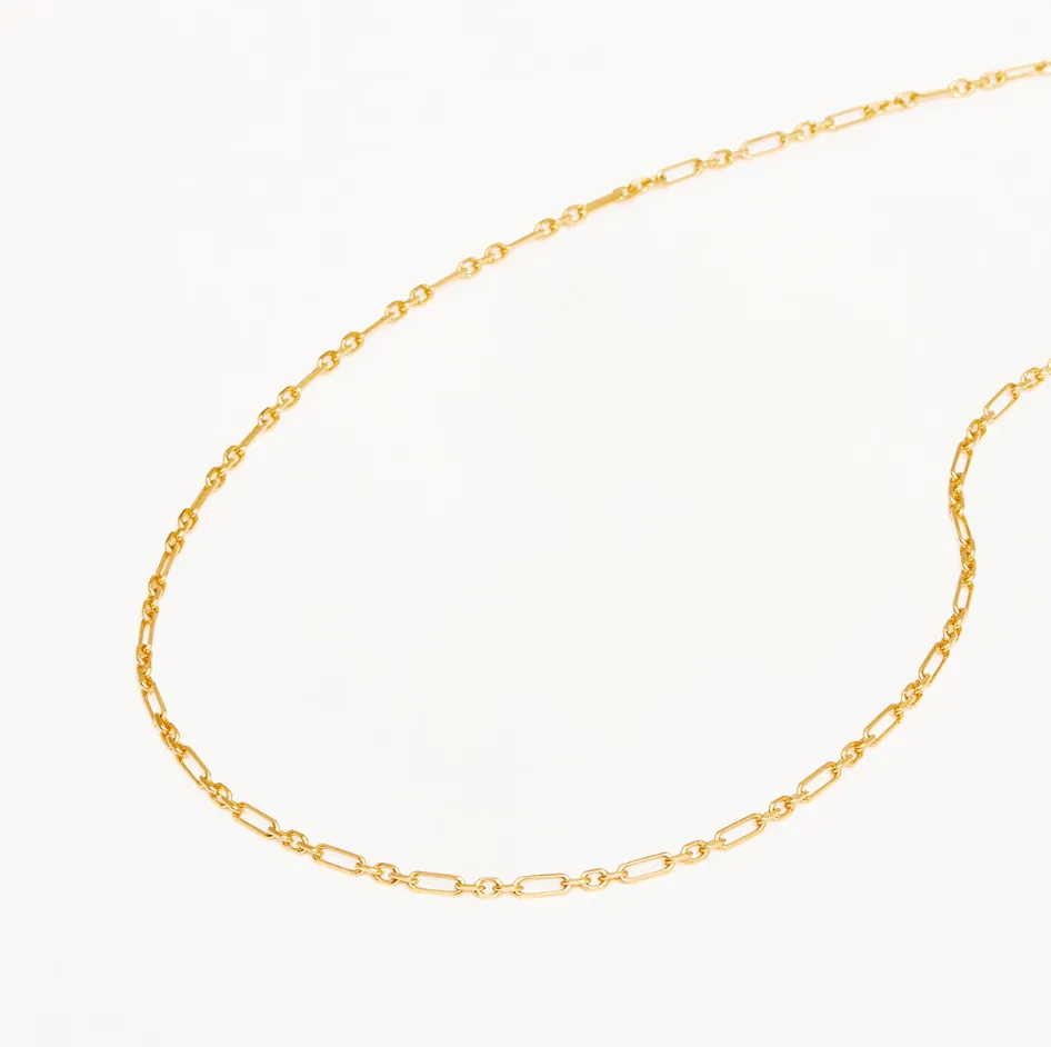 19" Mixed Link Chain Necklace Gold