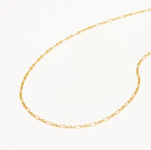 19" Mixed Link Chain Necklace Gold