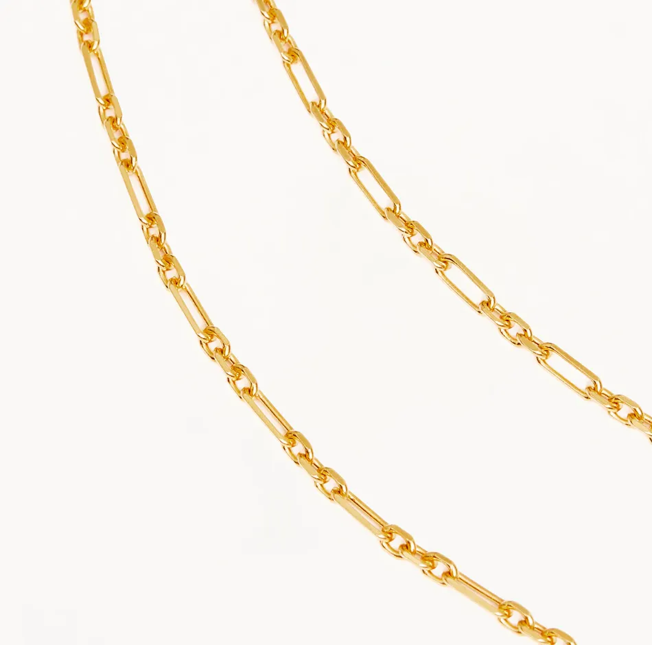 19" Mixed Link Chain Necklace Gold