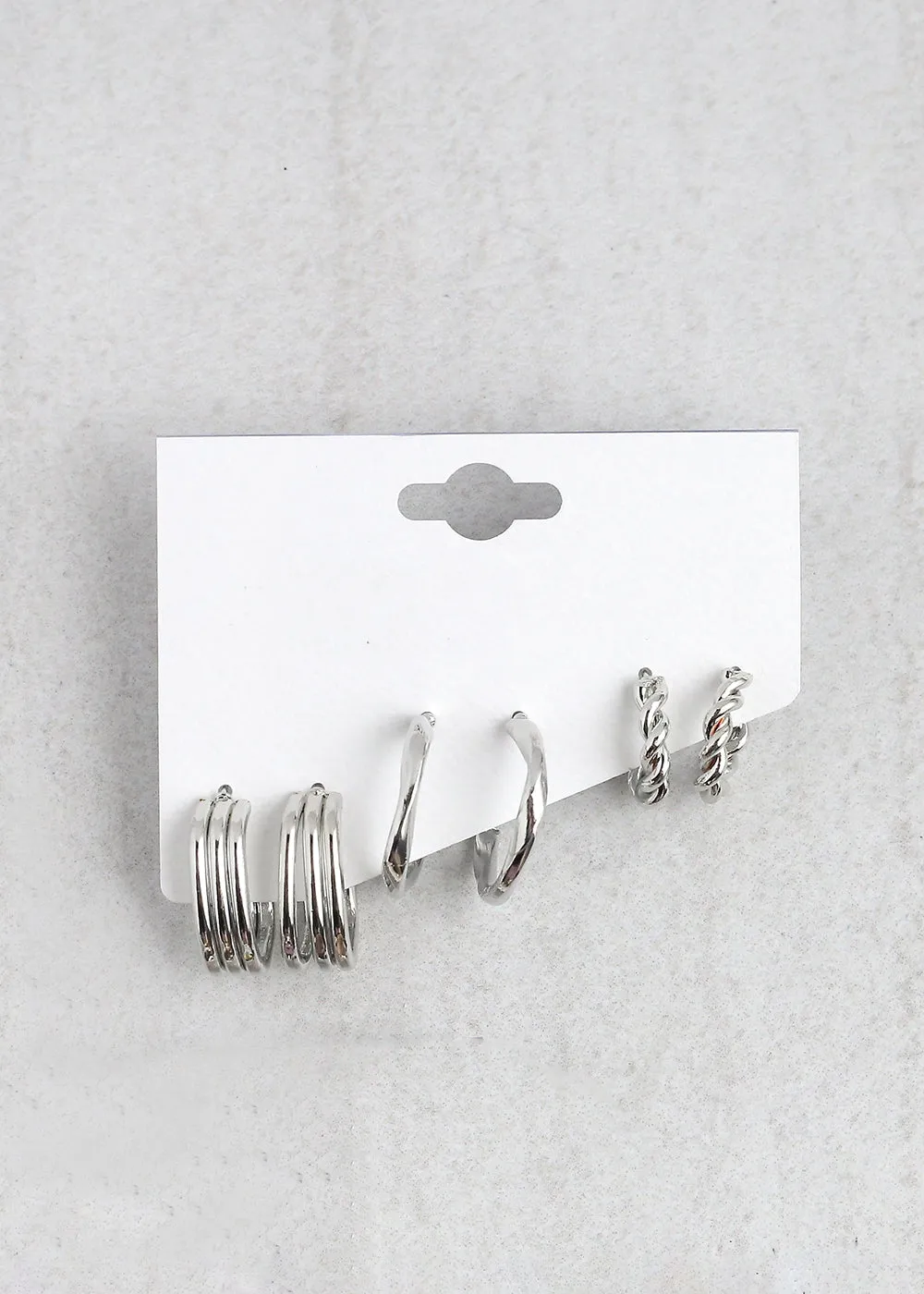 3-Pair Small Hoop Earrings
