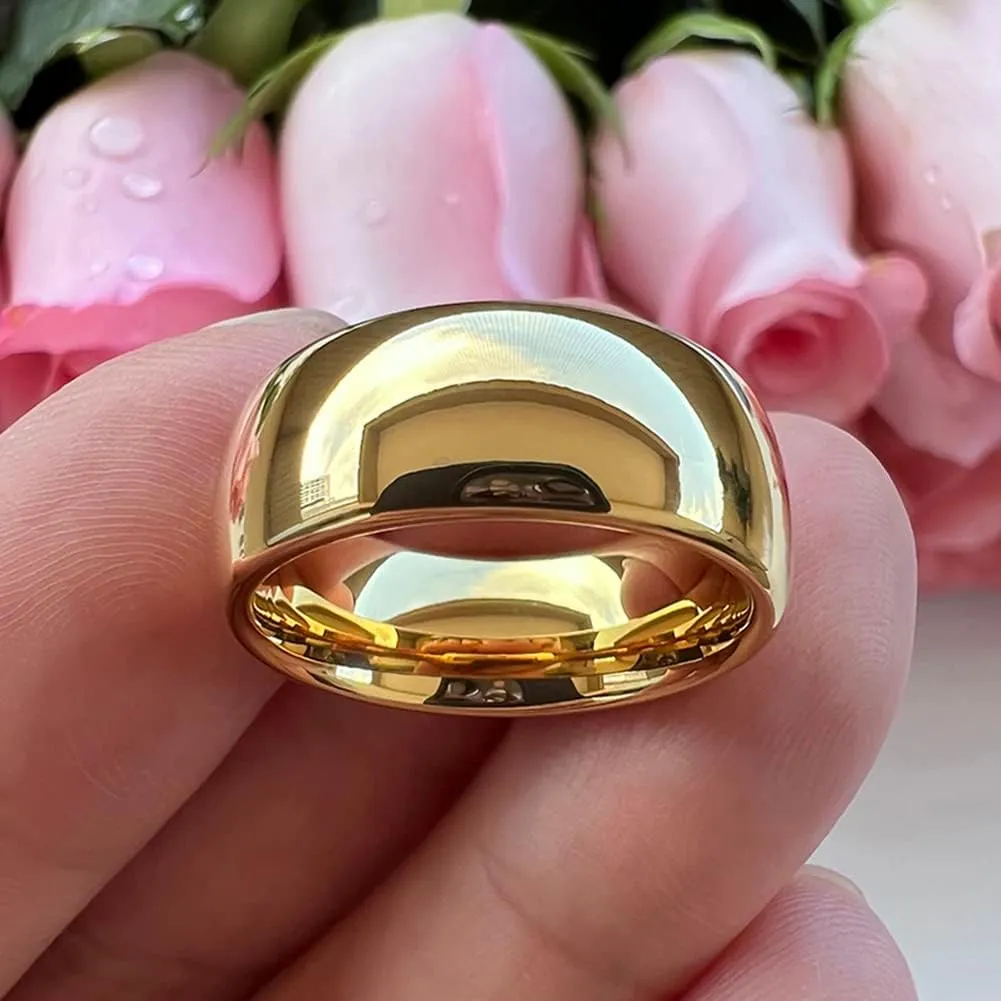3mm 4mm 5mm 6mm 7mm 8mm 10mm Silver/Gold Tungsten Rings for Men Women Couple Fashion Jewelry Engagement Wedding Bands Domed Polished Comfort Fit