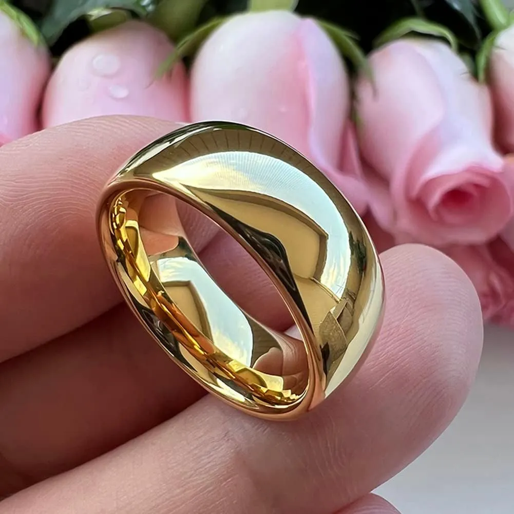 3mm 4mm 5mm 6mm 7mm 8mm 10mm Silver/Gold Tungsten Rings for Men Women Couple Fashion Jewelry Engagement Wedding Bands Domed Polished Comfort Fit