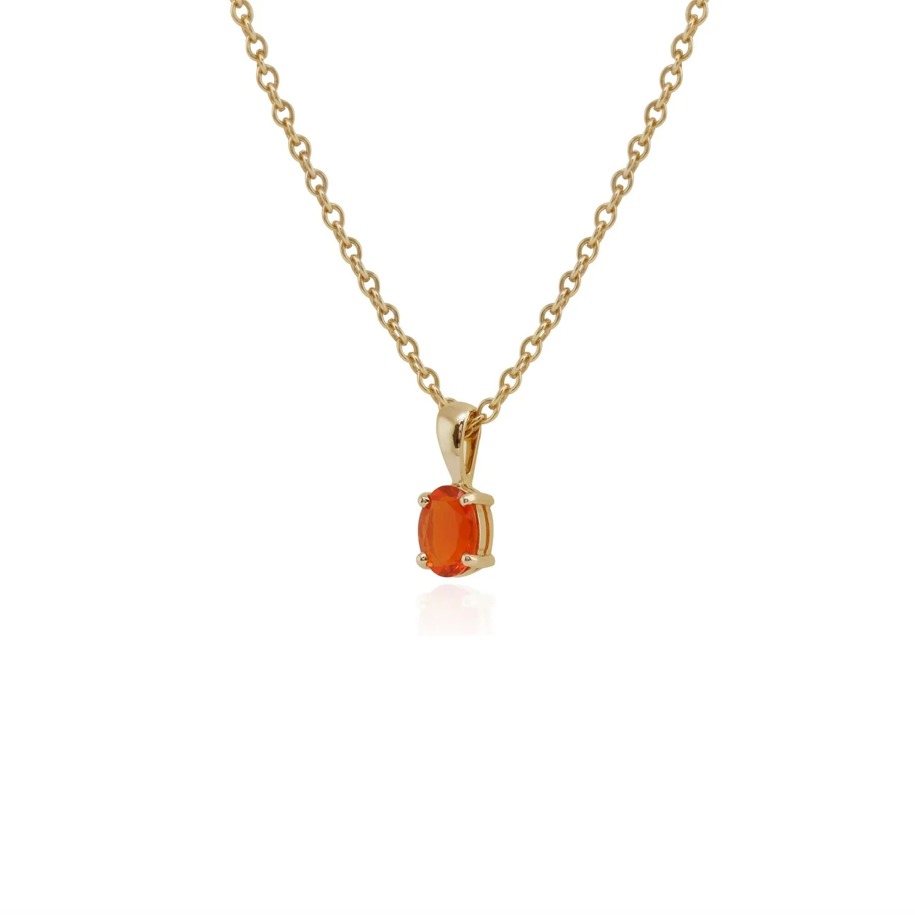 9 karat Gelbes Gold Feuer opal 18zoll Halskette