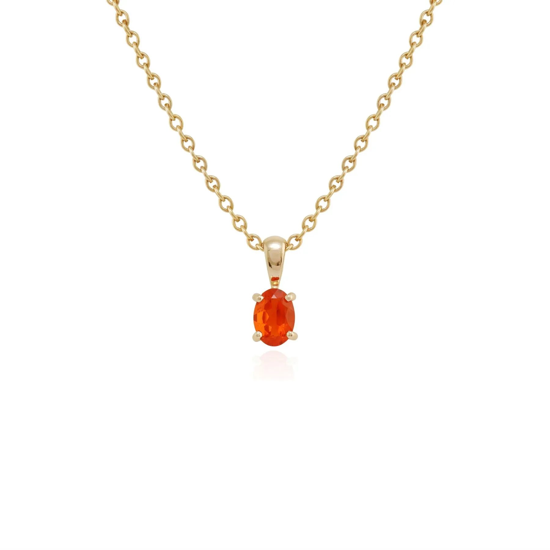9 karat Gelbes Gold Feuer opal 18zoll Halskette