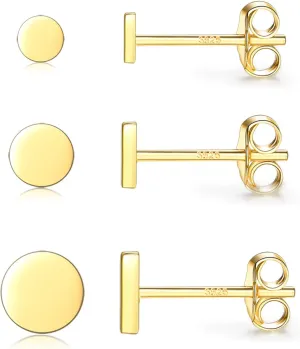 925 Sterling Silver Dot Stud Earrings | Small Simple Round Disc Stud Earrings | Tiny Flat Circle Hypoallergenic Cartilage Tragus Piercing Earrings Gifts for Women Men 2mm 3mm 4mm 5mm