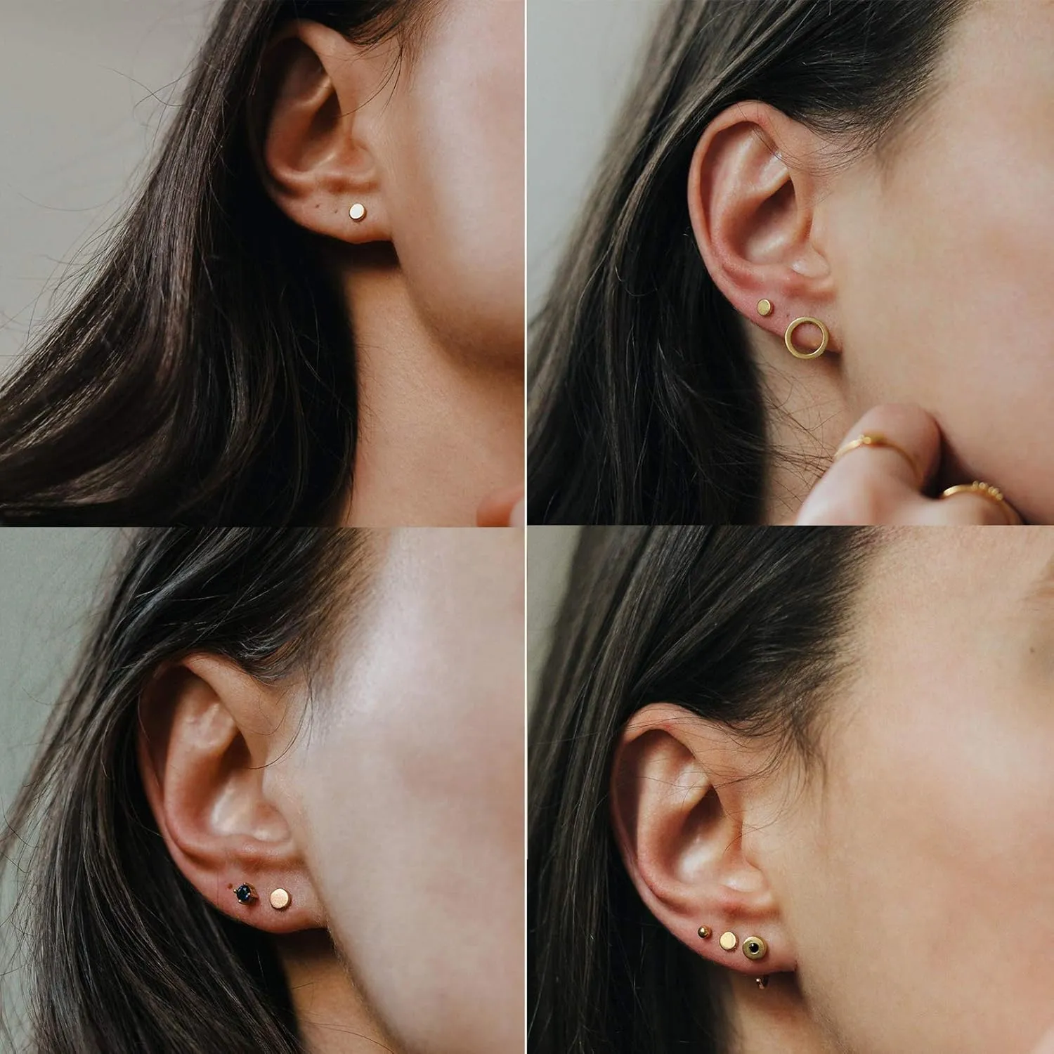 925 Sterling Silver Dot Stud Earrings | Small Simple Round Disc Stud Earrings | Tiny Flat Circle Hypoallergenic Cartilage Tragus Piercing Earrings Gifts for Women Men 2mm 3mm 4mm 5mm