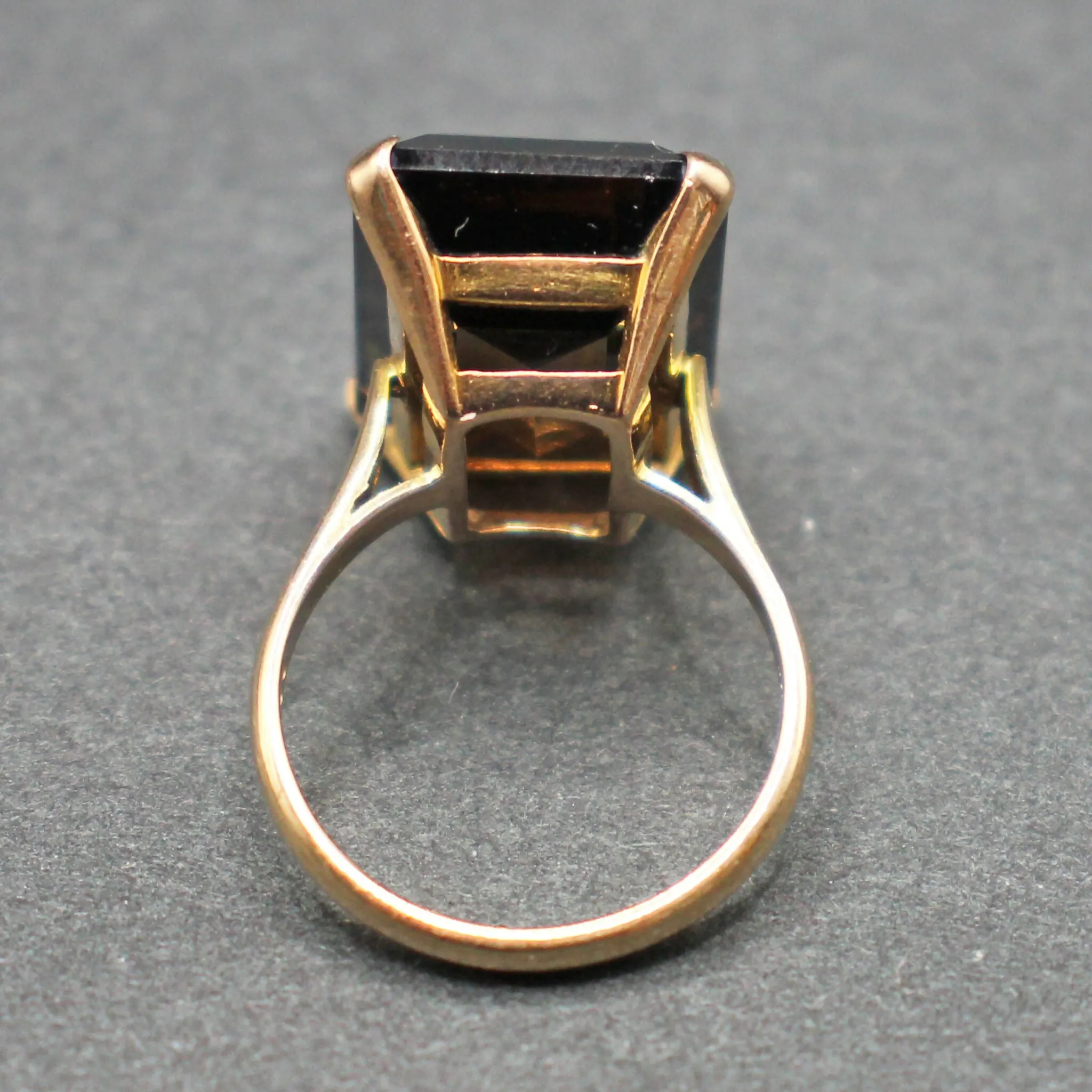 9ct gold smoky topaz solitaire ring