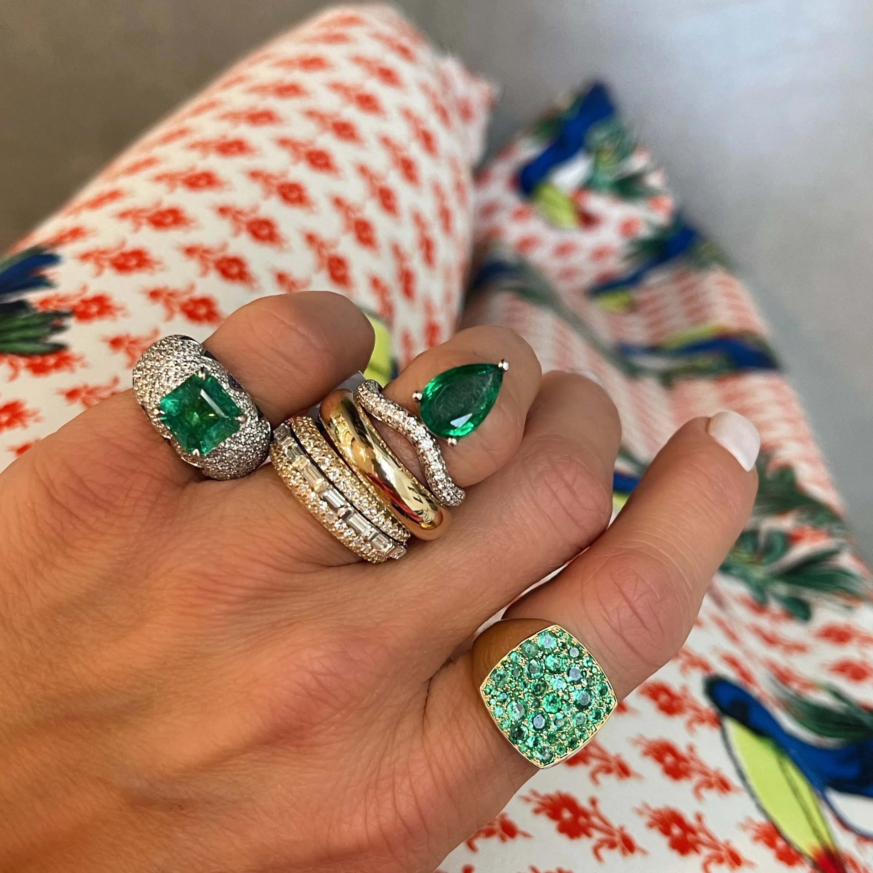 Baguette Diamond Spinner Stacking Ring
