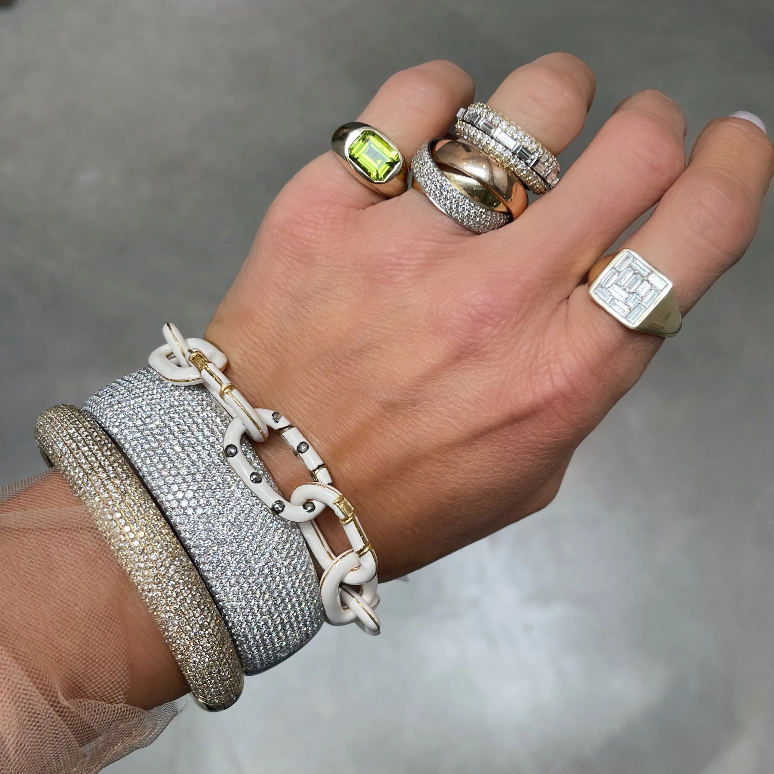 Baguette Diamond Spinner Stacking Ring
