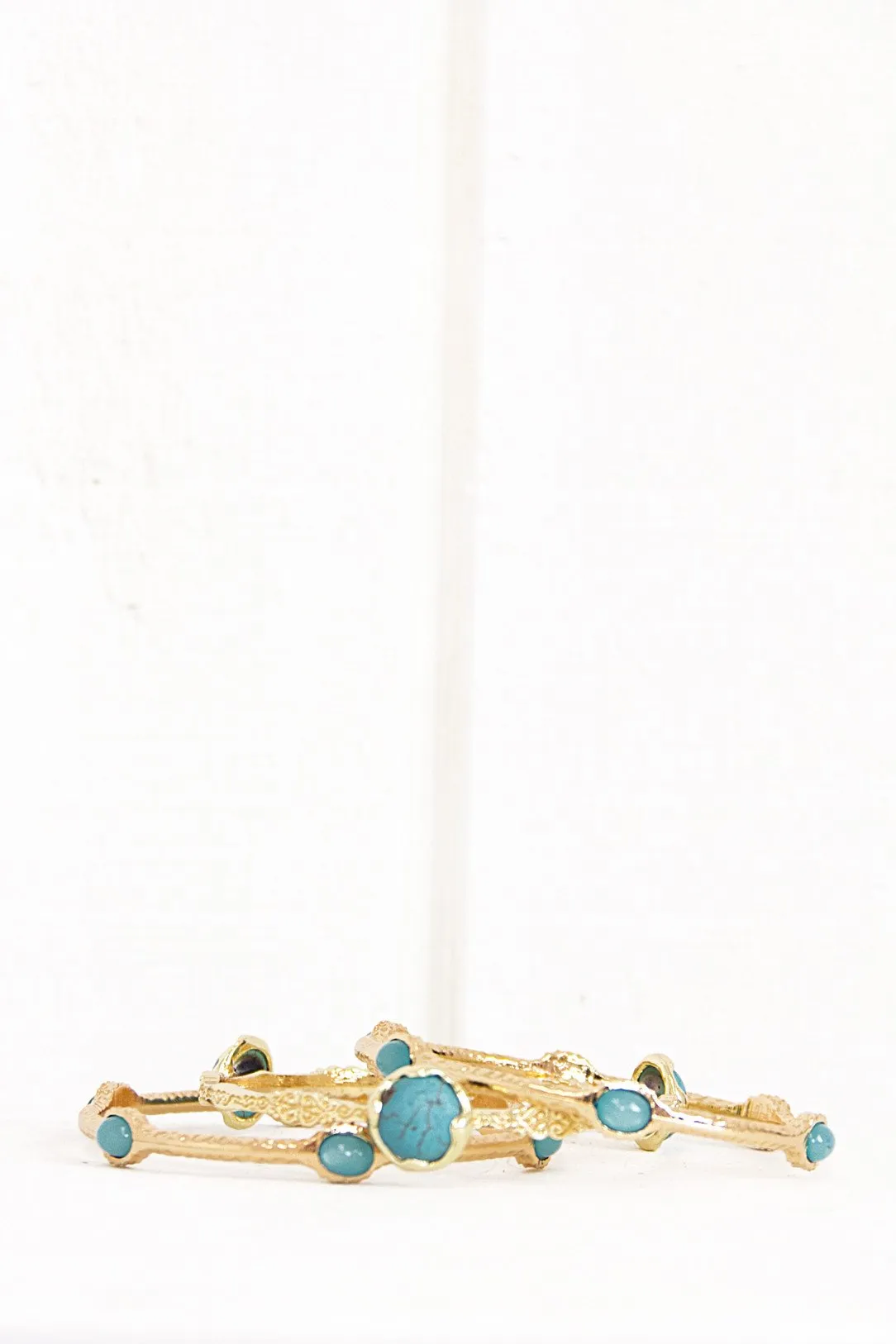 Bella Turq Stone Bangle Set - Gold