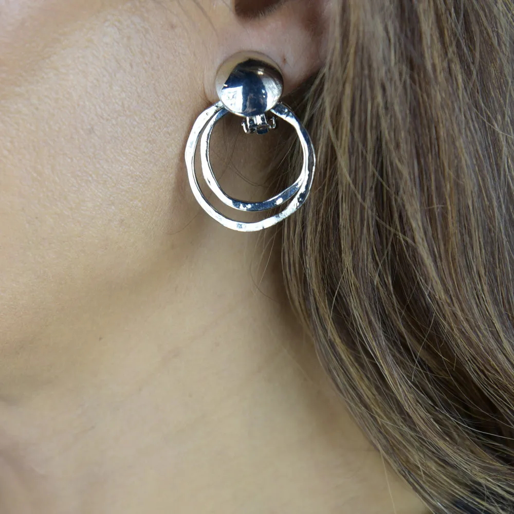 Classic Double Hoop Clip Earrings