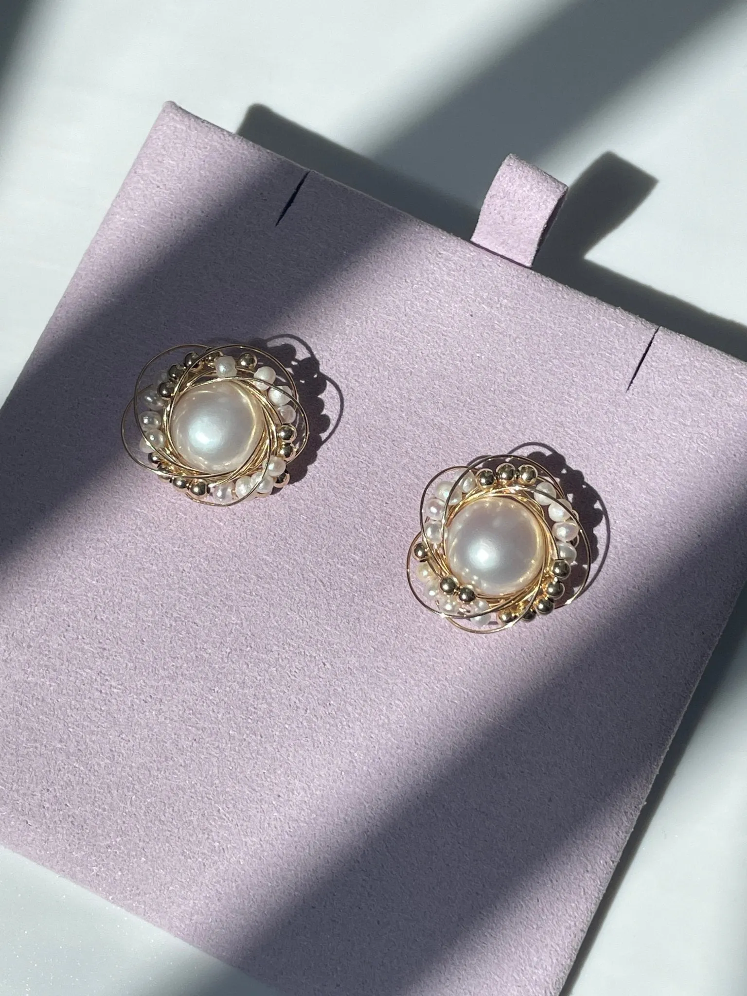 Classic Filigree Series Edge Stud Earrings