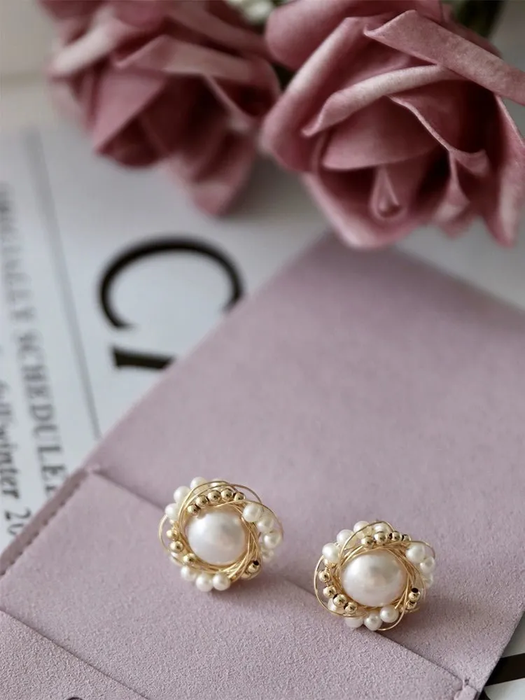Classic Filigree Series Edge Stud Earrings