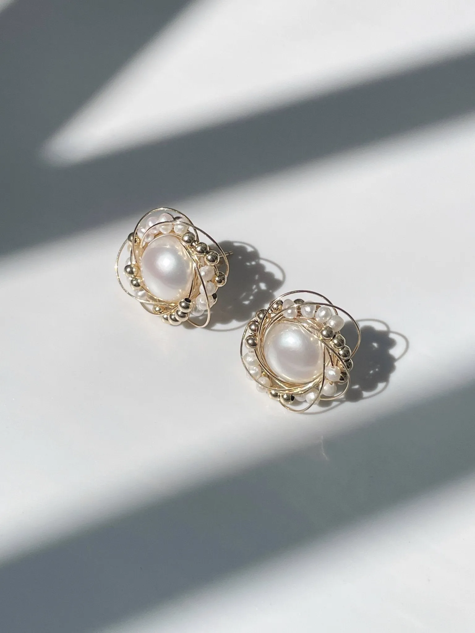 Classic Filigree Series Edge Stud Earrings