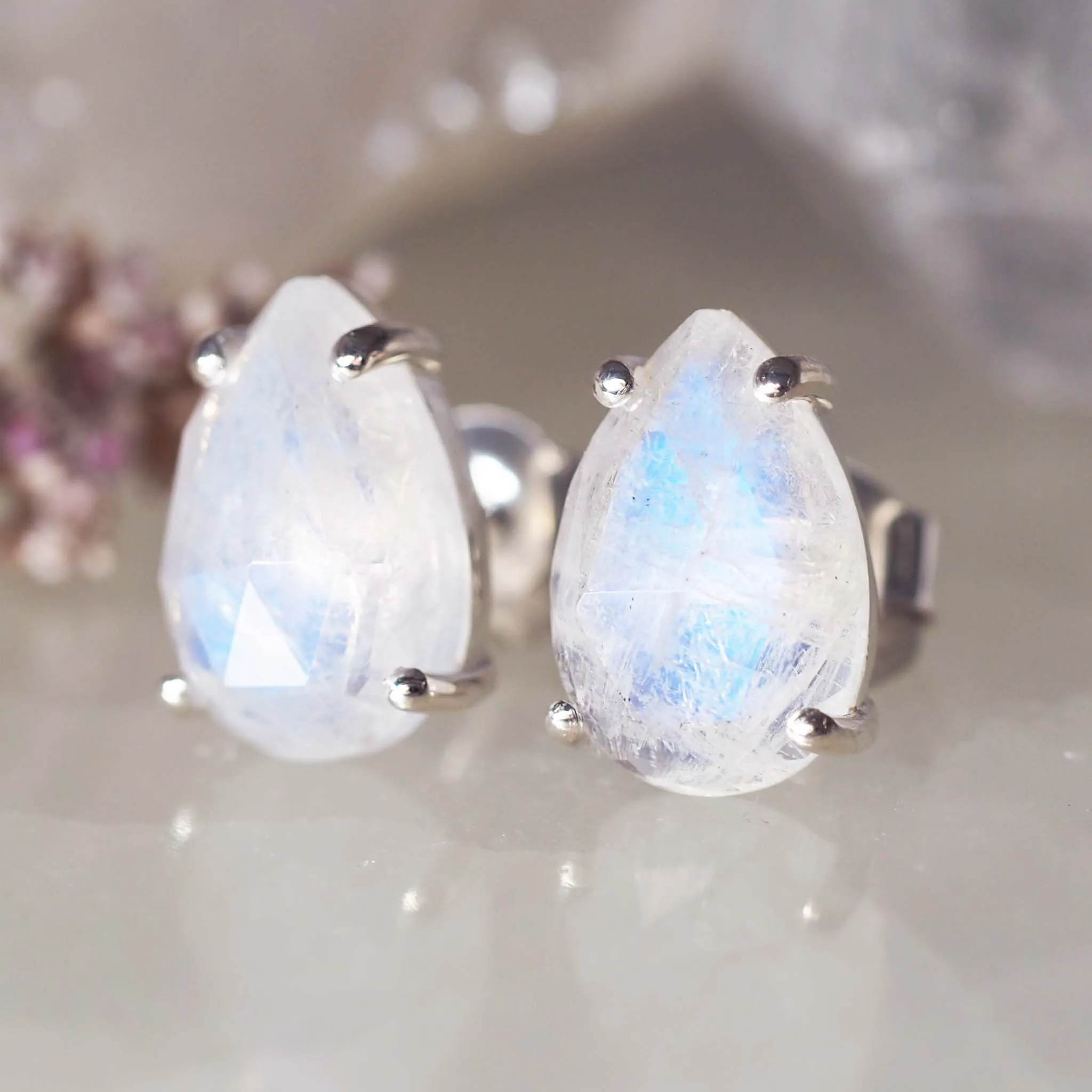 Classic Tear Drop Moonstone Earrings