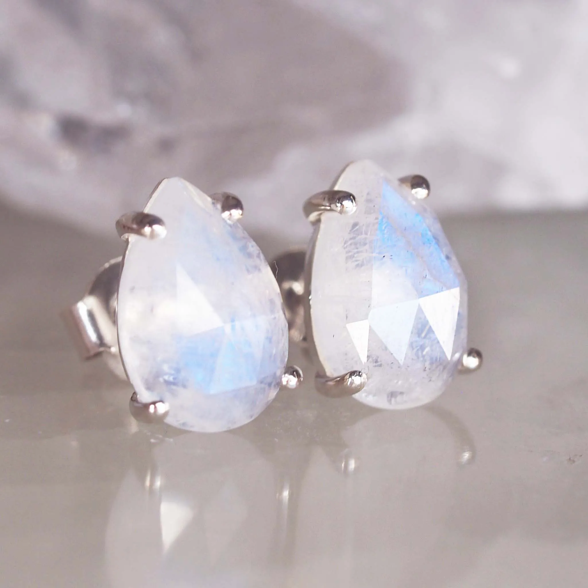 Classic Tear Drop Moonstone Earrings