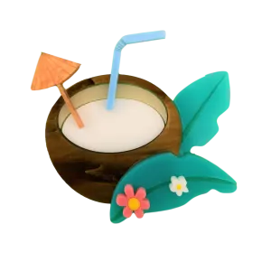 Coconut cocktail - Brooch