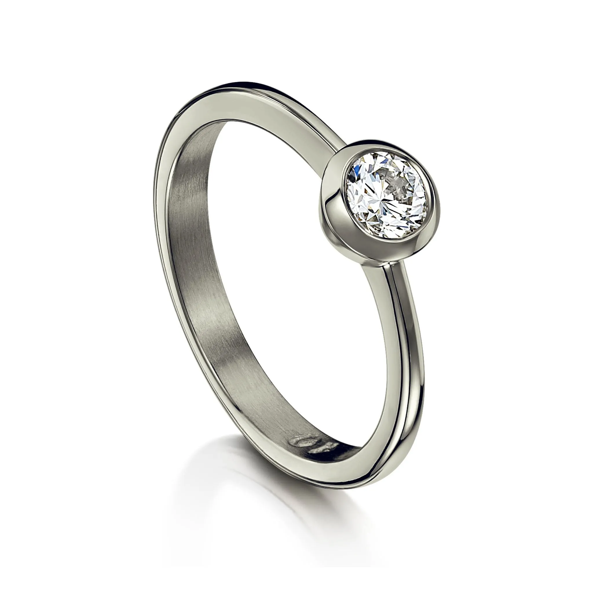 Contemporary 0.40ct Solitaire Diamond Ring in Platinum