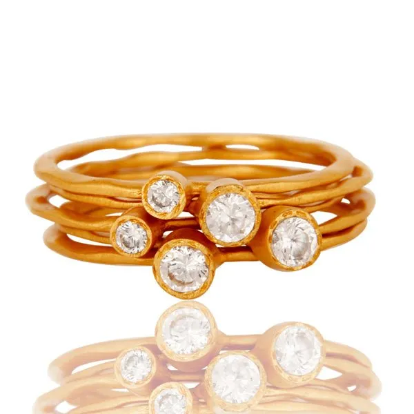 Cubic Zirconia Stacking Rings