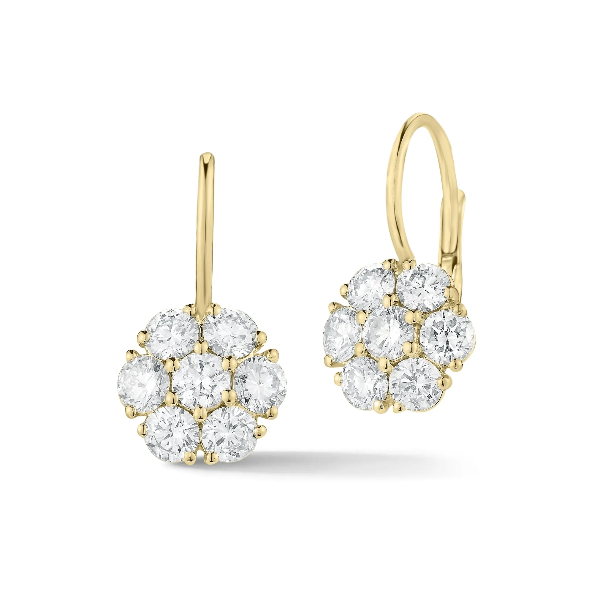 Diamond Classic Cluster Lever-Back Earrings