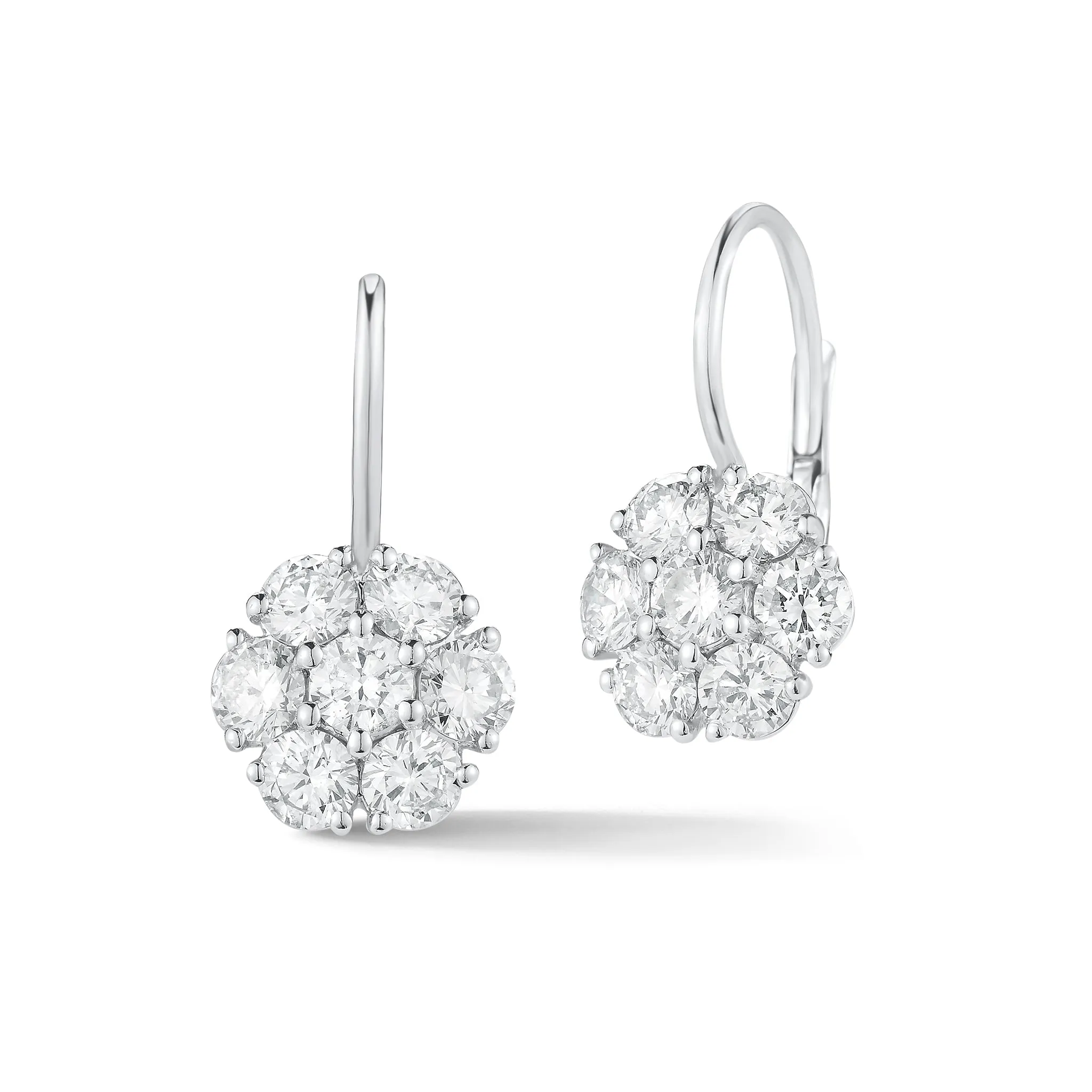 Diamond Classic Cluster Lever-Back Earrings