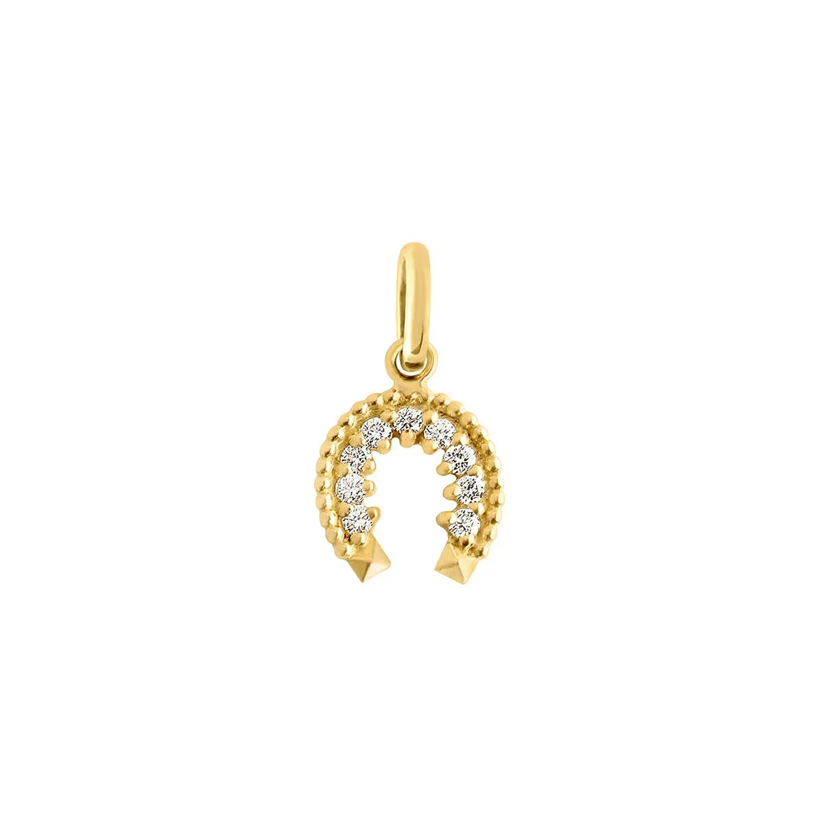 Diamond Horseshoe Pendant in Yellow Gold