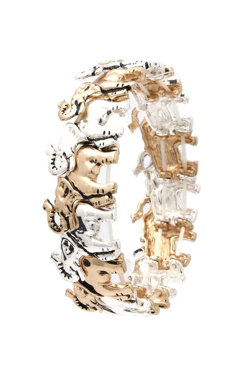 Elephant Metal Stretch Bracelet