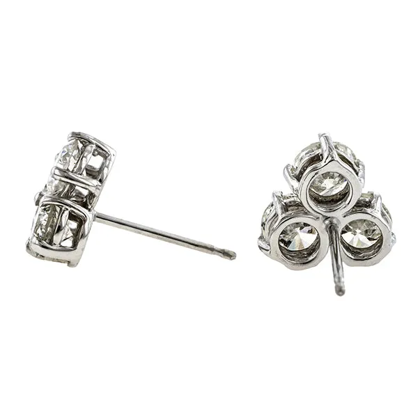Estate Diamond Cluster Earrings