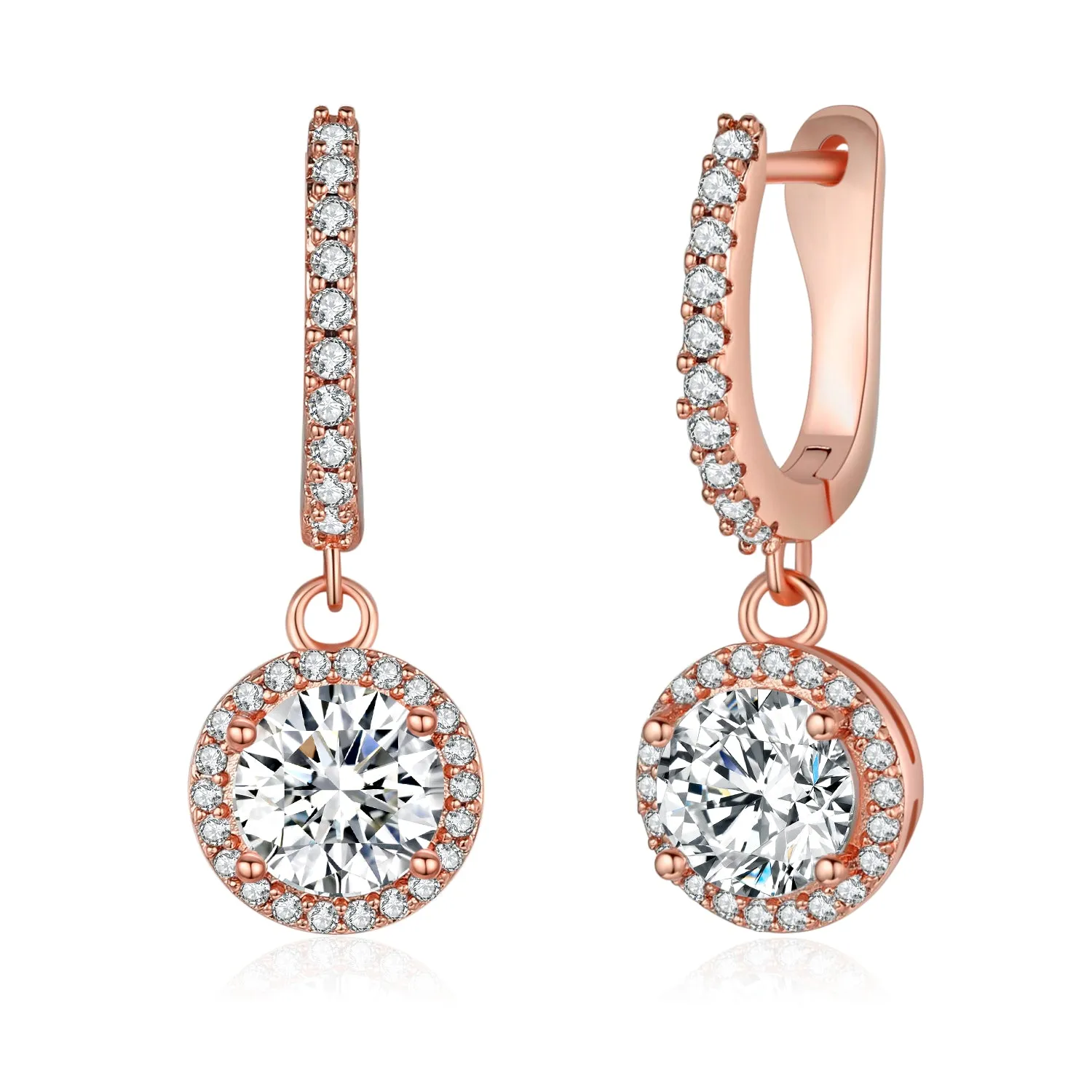 Genevive Marie Classic Solitaire Huggie Earrings