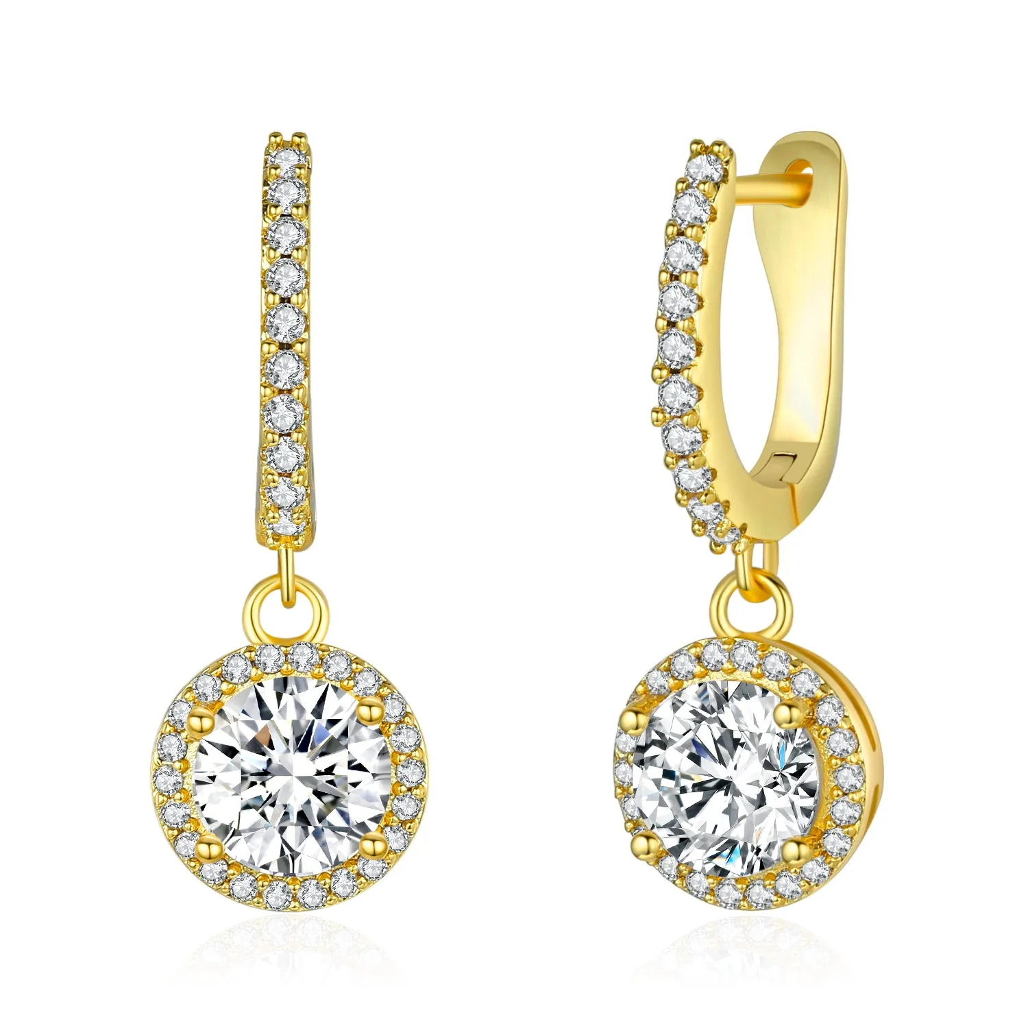 Genevive Marie Classic Solitaire Huggie Earrings