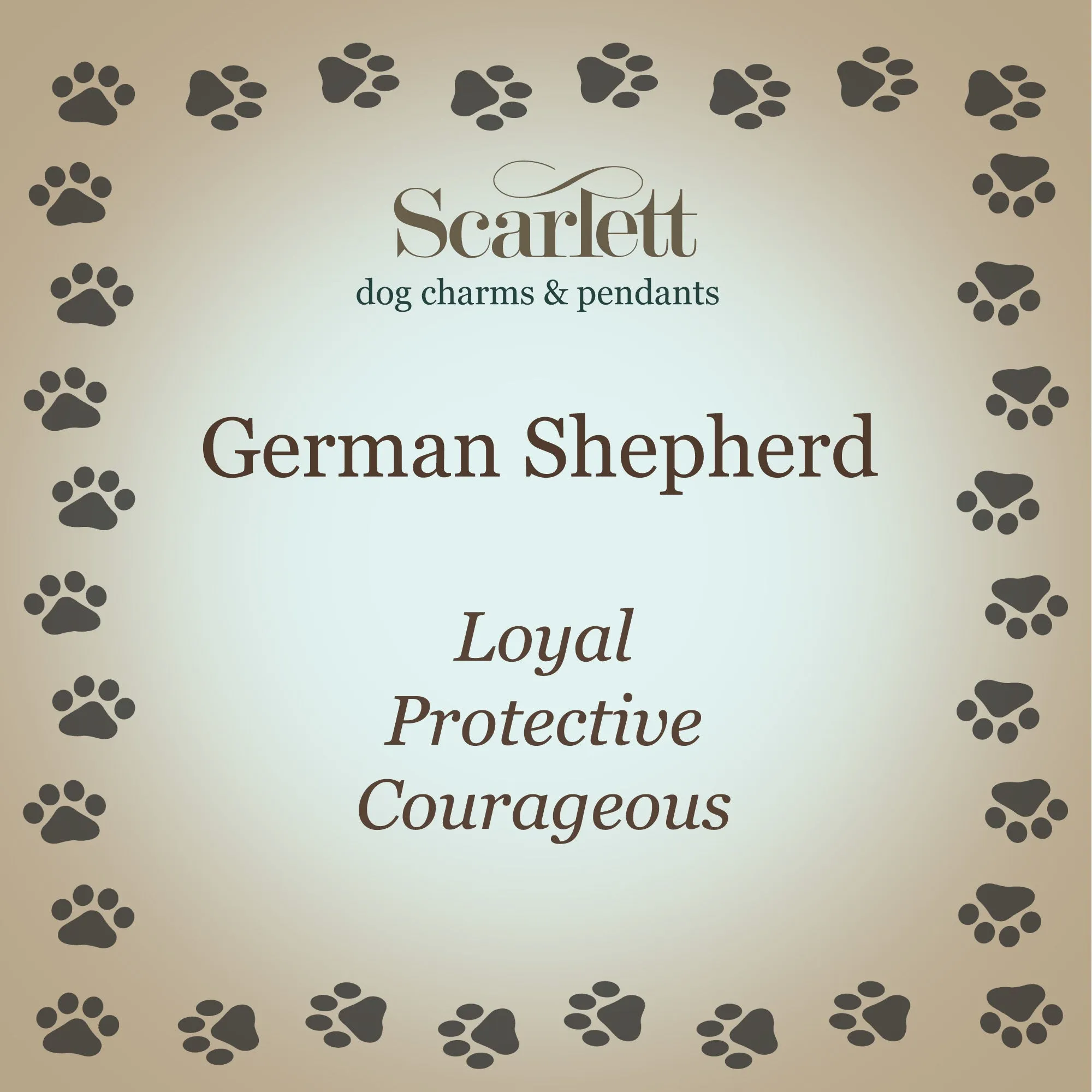 German Shepherd Personalised Silver Dog Tag Necklace