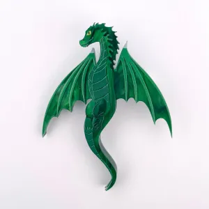 Green Dragon - Mini Brooch - Set of 2