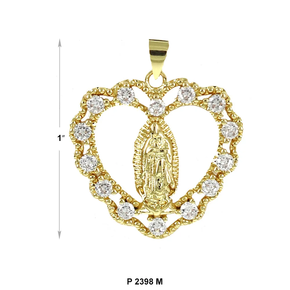 Guadalupe Heart Pendant P 2398 W