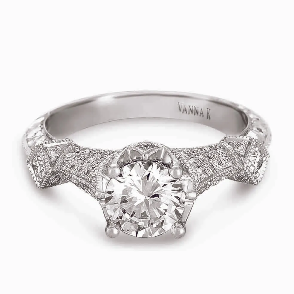Hand Engraved Perfect Profile Diamond Ring Style 18RGL00383DCZ