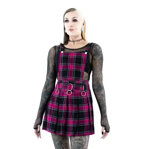 Heartless Black and Pink Tartan Faye Pinafore Dress