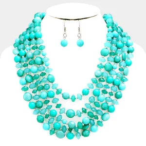 iLLASPARKZ Layered Multi Bead Bib Necklace