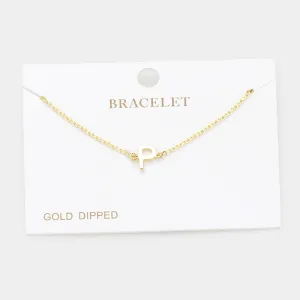 iLLASPARKZ -P- Gold Dipped Metal Monogram Charm Bracelet